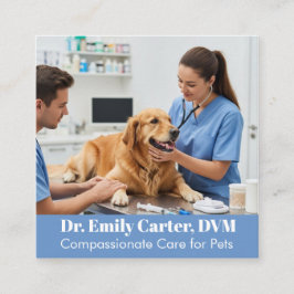 Anpassade Veterinär Affärskort - QR-kod Fyrkantigt Visitkort