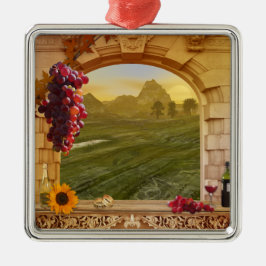 Anpassade Vineyard (Bröllop) - fotoorange Julgransprydnad Keramik