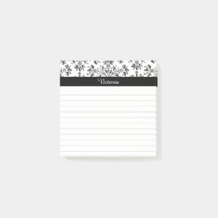 Anpassade Vintage 3" x 3" Blommig Konst Fodrade Kl Post-it Block