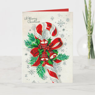 anpassade-Vintage-candy cane-kort Helgkort