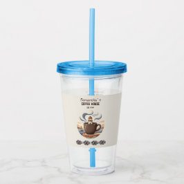 Anpassade Vintage Coastal Cafe Merchandise Take Away Mugg