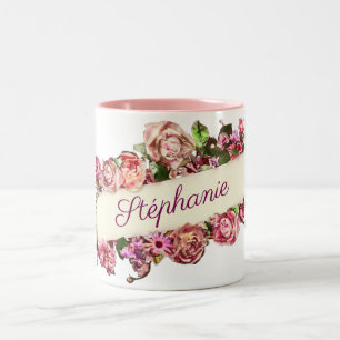 Anpassade Vintage Cute Girly Blommigt Bridesmaid Två-Tonad Mugg