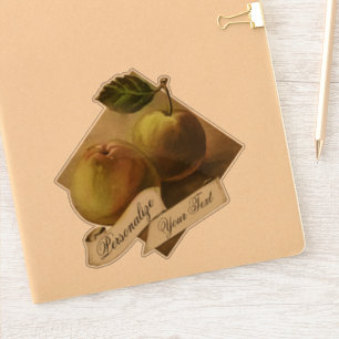 Anpassade Vintage Fruit Livsmedel Store Apples Klistermärken