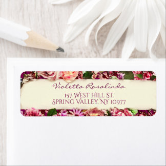 Anpassade Vintage Girly Blommigt Joy till världen Returadress Etikett