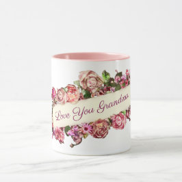 Anpassade Vintage Girly Blommigt Kärlek You Grandm Mugg
