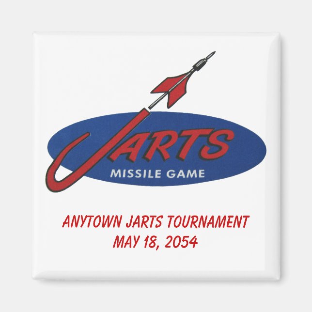 Anpassade Vintage Jarts Magnet (Framsidan)