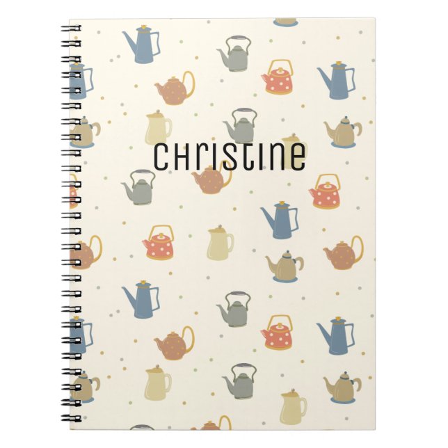 Anpassade Vintage Kitchenware Mönster Planner Anteckningsbok (Framsidan)