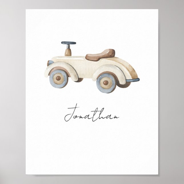Anpassade Vintage Leksak bil Poster (Framsidan)
