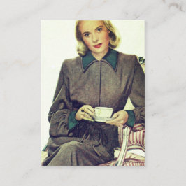 Anpassade Vintage Mode kaffe i mitten av århundrad Visitkort
