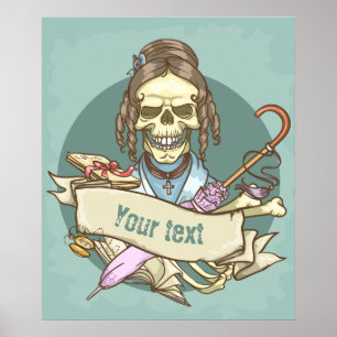 Anpassade Vintage Skull Poster