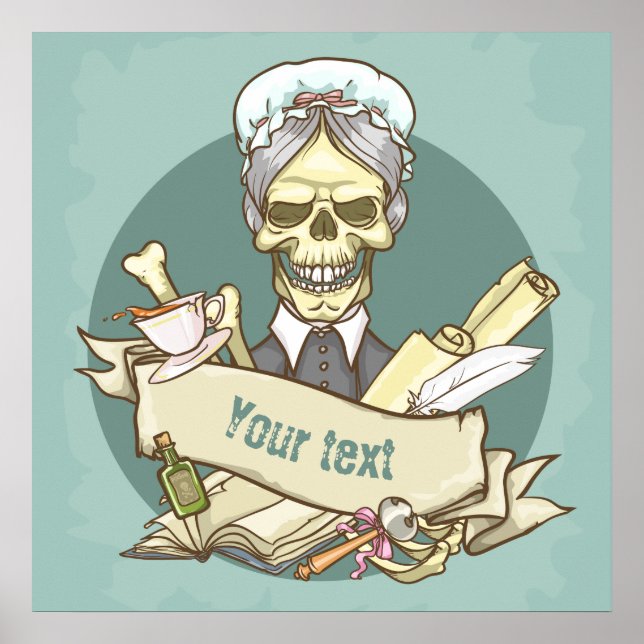 Anpassade Vintage Skull Poster (Framsidan)