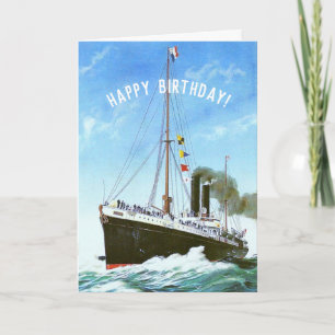 ANPASSADE VINTAGE STEAMER FRAKT CARD KORT