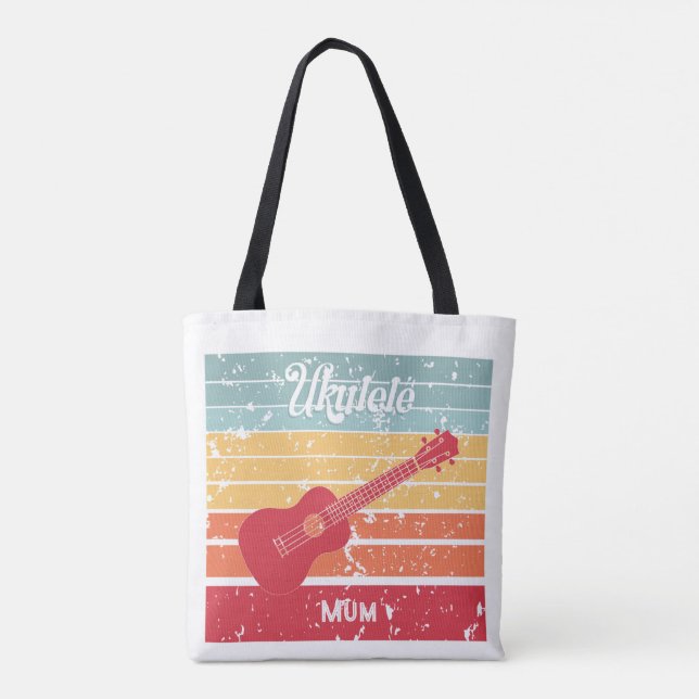 Anpassade Vintage stil Ukulele till väskan Tygkasse (Baksida)