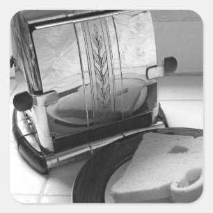 Anpassade Vintage Toaster Kitchen Art Stickers Fyrkantigt Klistermärke