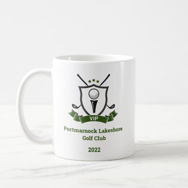 Anpassade VIP Golf Klubb Coffee Mugg - 11 oz. (Vänster)