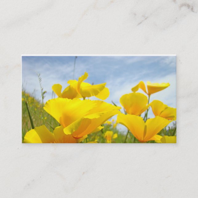 Anpassade visitkort Orange Vallmo Blommor (Framsida)