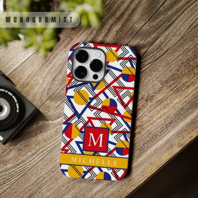 Anpassade Vit Gult Röd blå geometri (Customizable White Yellow Red Blue Geometric Case-Mate iPhone Case)