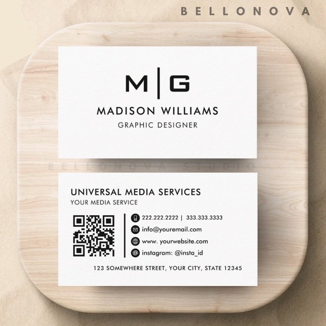 Anpassade Vit och svart Professionell Visitkort (Customizable White And Black Professional Business Card)