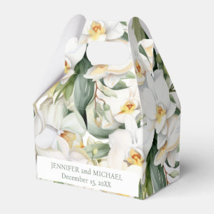Anpassade vita orkidéblommor blomsterpresentlådor presentaskar