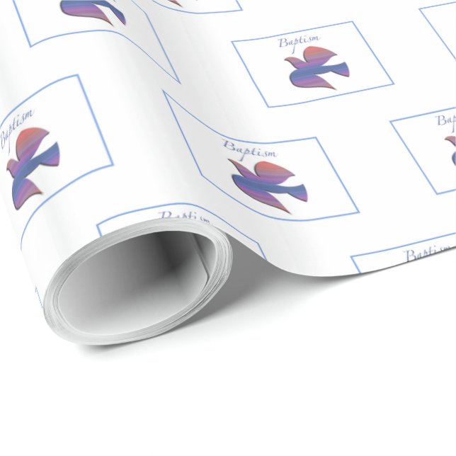 Anpassade, Vuxen Baptism Dove Presentpapper (Rullad Hörn)