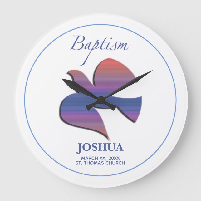 Anpassade vuxen dopduva stor klocka (Framsida)