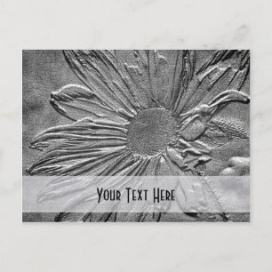 Anpassade-vykort för Blommigt i Silver Daisy Vykort