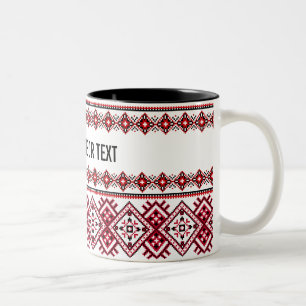 Anpassade Vyshyvanka Ukrainska Embroidery Två-Tonad Mugg