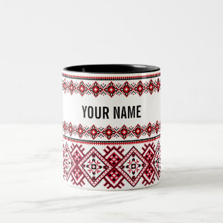 Anpassade Vyshyvanka Ukrainska Embroidery Två-Tonad Mugg