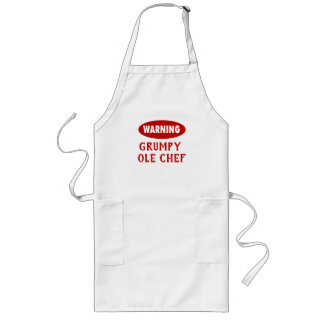 Anpassade Warning Grumpy Chef Apron Långt Förkläde