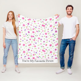 Anpassade Watercolor Blommigt Blanket - Gift Fleecefilt