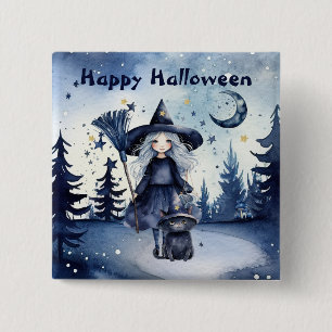 Anpassade Watercolor Halloween-knapp Knapp