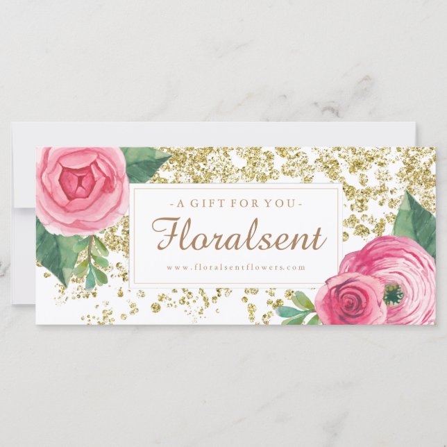 Anpassade Watercolor Ro Gift Certificate (Framsida)