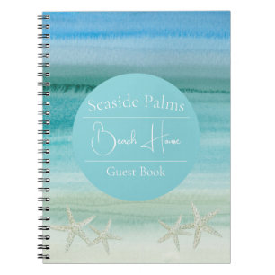 Anpassade Watercolor Starfish Guestbook Anteckningsbok