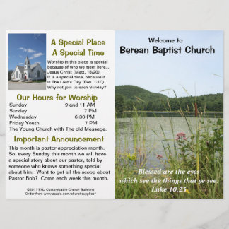 Anpassade Weekly Church Bulletin (endast utanför)