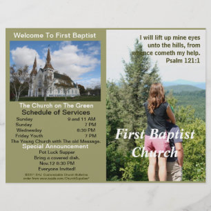 Anpassade Weekly Church Bulletin (endast utanför)