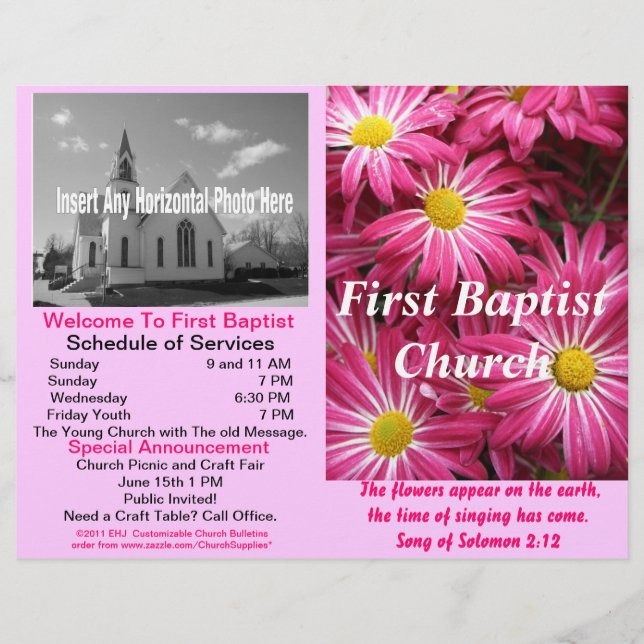 Anpassade Weekly Church Bulletin (endast utanför) (Framsida)