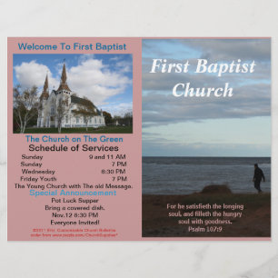 Anpassade Weekly Church Bulletin (endast utanför)