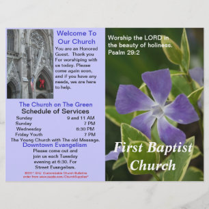 Anpassade Weekly Church Bulletin (endast utanför)