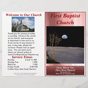 Anpassade Weekly Church Bulletin (Inside Blank)