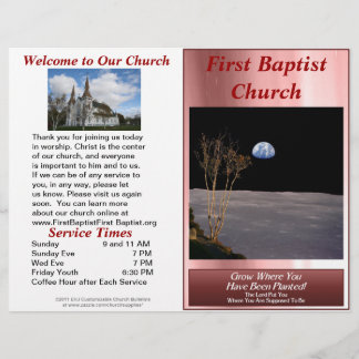 Anpassade Weekly Church Bulletin (Inside Blank)