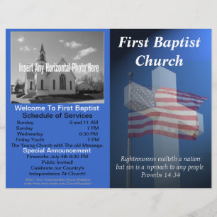 Anpassade Weekly Church Bulletin (Patriotic)
