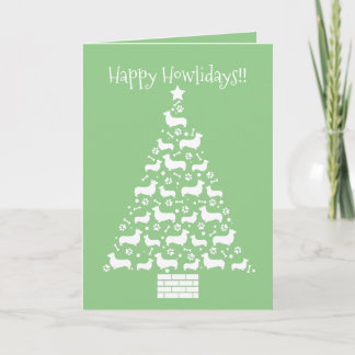 Anpassade Welsh Corgi Helgdag Card Helgkort