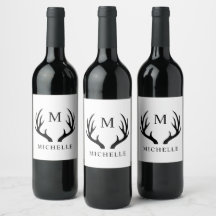 Anpassade White and Black Hjort Antler Monogram