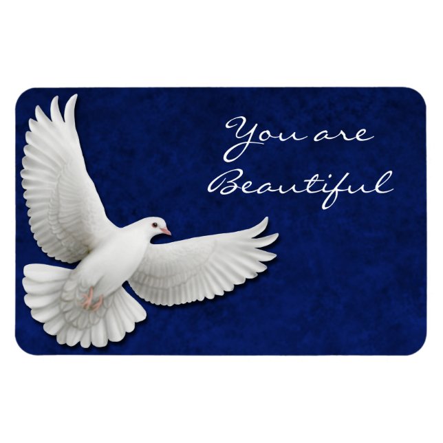 Anpassade White Dove Premium Flexi Magnet (Horisontell)