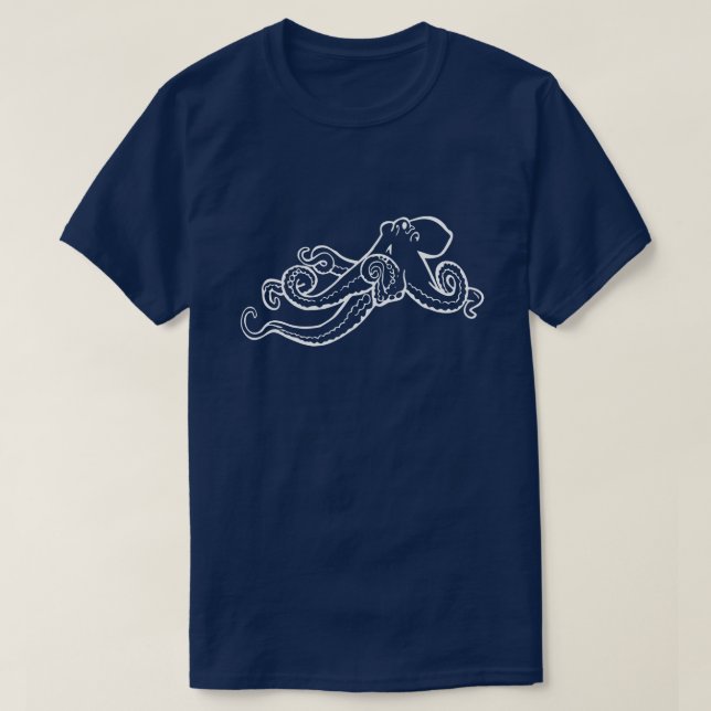 ANPASSADE WHITE OCTOPUS LÄGG TILL NAMN/TEXTRUM TEE SHIRT (Design framsida)