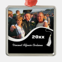 Anpassade White Tassel Studenten Ornament