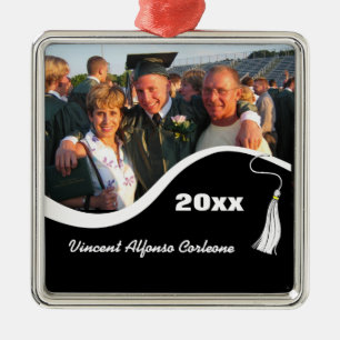 Anpassade White Tassel Studenten Ornament