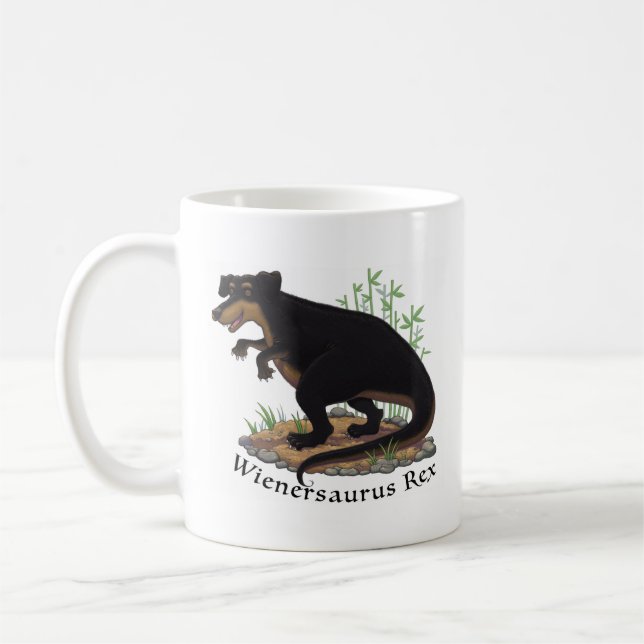 Anpassade Wienersaurus Rex Kaffemugg (Vänster)