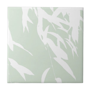 Anpassade Willow Silhouette Sea Grönt Bathroom Kakelplatta