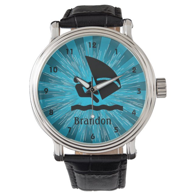 Anpassade Windsurfing Design Watch Armbandsur (Framsida)
